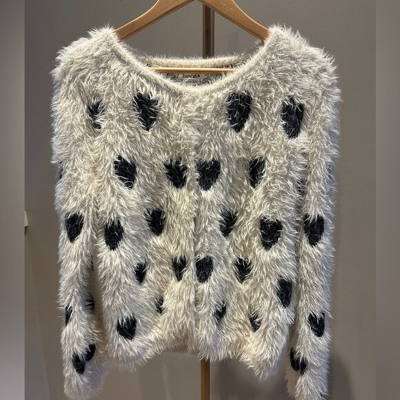 Molly Bracken Fuzzy Heart Cardigan –  (Fits S-M) - Picture 1 of 6